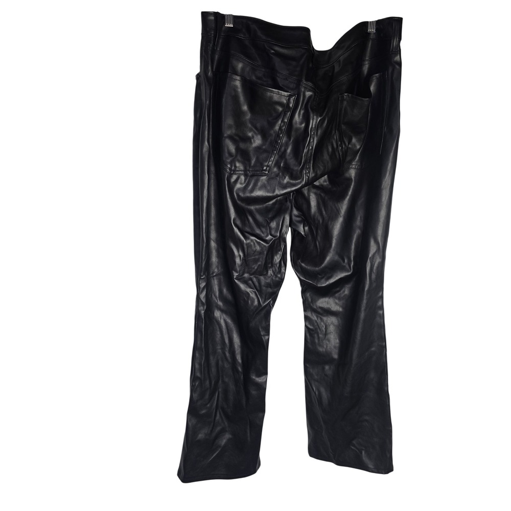 Old Navy High-Rise Boot-Cut Faux Leather Pants Women 18 Black 732304-00-1 Vegan - Picture 2 of 8